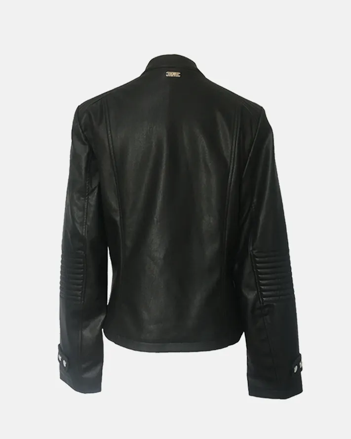 Women's Faux leather Jacket Windbreaker - Image 2