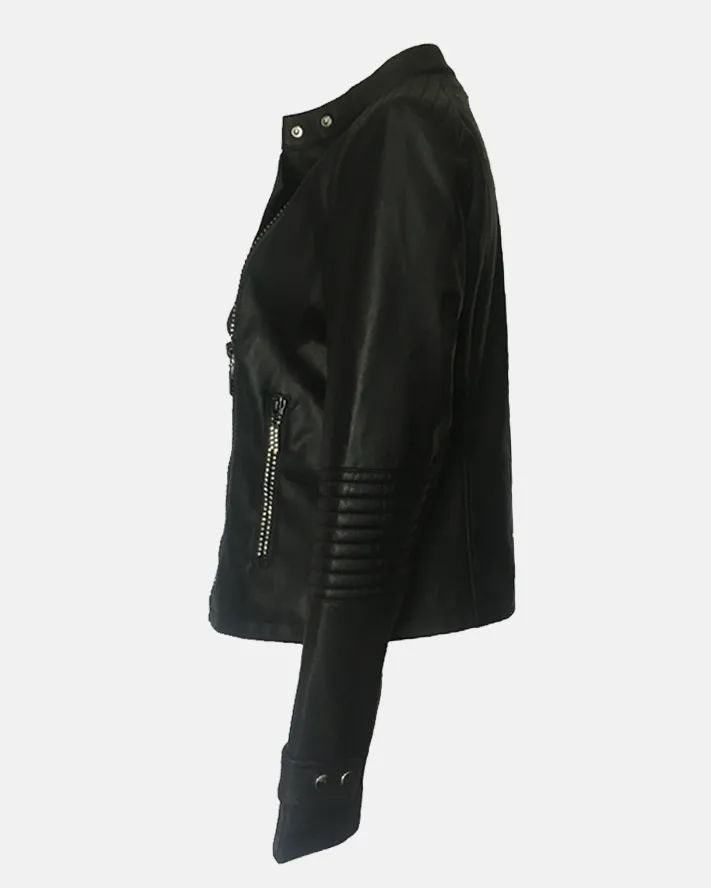 Women's Faux leather Jacket Windbreaker - Image 3